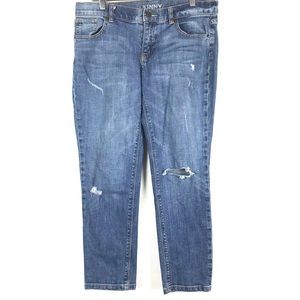 New York Company Skinny Distress Jeans Size 6 Blue